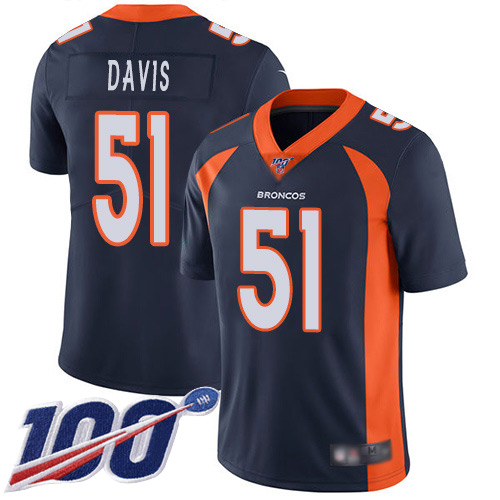 Men Denver Broncos #51 Todd Davis Navy Blue Alternate Vapor Untouchable Limited Player 100th Season Football NFL Jersey